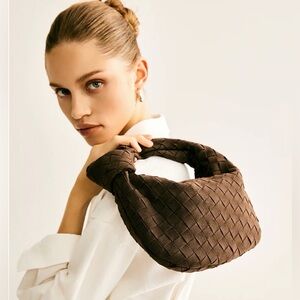 Commense Chic Brown Woven Shoulder Bag